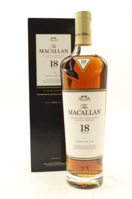 (1) The Macallan 18 Year Old Sherry Oak Single Malt Scotch Whisky, 43% ABV (GB)
