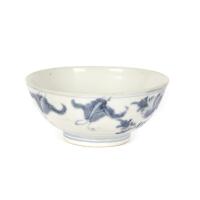 A Chinese Provincial Late Ming Dynasty Porcelain Blue and White Bowl C. 1600