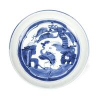 A Chinese Late-Ching Period Blue and White Porcelain Bowl