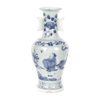 A Chinese Ching Period Blue and white Porcelain Vase