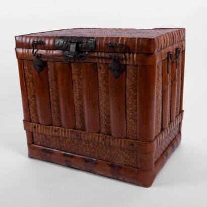 A Chinese 19th Century Qing Dynasty Bamboo-woven Box
