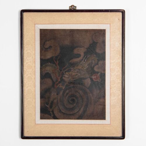 A Korean 19th Century Ink and Wash &lsquo;Heavenly Dragon&rsquo; Painting