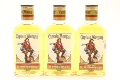 (3) Captain Morgan Original Spiced Caribbean Gold Rum, Puerto Rico, 35% ABV, 200ml