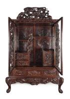 A Large Late-19th Century Fu Chinese Glass Fronted Cabinet