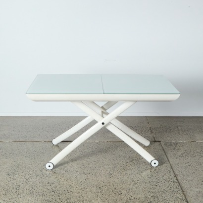 A Yoyo Adjustable Glass Table by Pagnon & Pelha&icirc;tre for Ligne Roset