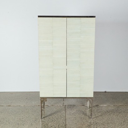 A Visionnaire Perceval Pelle Drinks Cabinet with Eel Leather