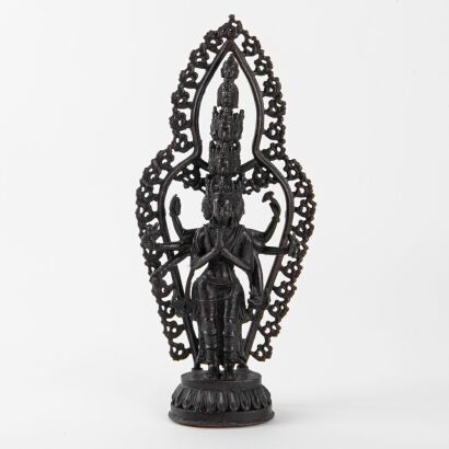 A Tibetan or Nepalese Bronze Buddha Statue