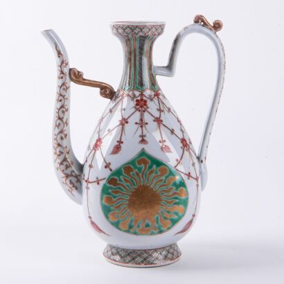A Japanese Late 19th Century Hand Painted Ewer