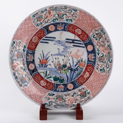 A Japanese Meiji Period Imari &lsquo;Floral and Bird&rsquo; Large Charger