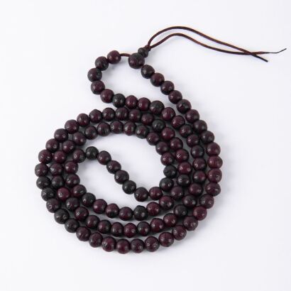 A Chinese Tibetan Old Cinnabar Phoenix Eye Bodhi Mala Prayer Necklace