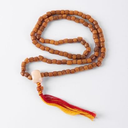 A Chinese Tibetan Eagle Bone Mala Prayer Necklace