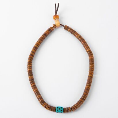 A Chinese Tibetan Kapala Bone Necklace