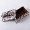 A Chinese Ming or Qing Dynasty Blue and White Iron-Red and Green Enamel Dragons Covered Box - 2