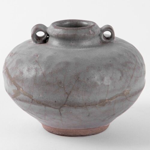 A Chinese Yuan Dynasty Longquan Celadon Handled Jar