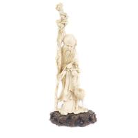 A Late 19th Century Chinese Carved Ivory Figure of Shou