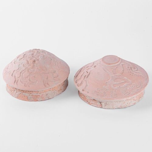 A Set of Two Carved Porcelain Bowl Molds
