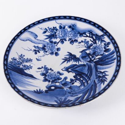 A Japanese Late Meiji Period &lsquo;Floral and Bird&rsquo; Large Dish