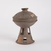 A Korean 4th Century Silla Kingdom Pottery Lidded Jar with High Foot