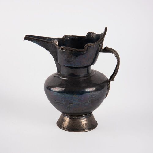 A Chinese Tibet 19th Century Silver Oil Flask