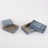 A Set of Two Chinese Mid Qing Dynasty Blue and White Rectangular Covered Boxes