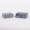 A Set of Two Chinese Mid Qing Dynasty Blue and White Rectangular Covered Boxes - 2