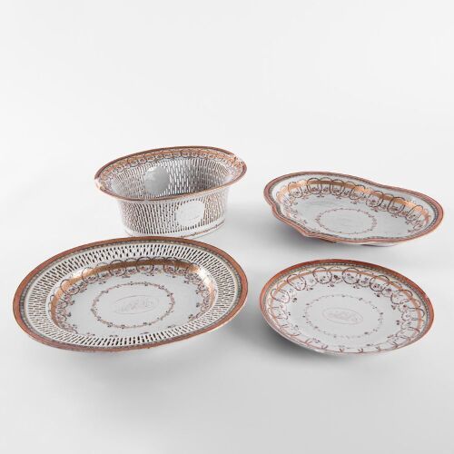A Group of Four Rare Chinese 18th Century Mid-Qing Dynasty Export Famille-rose Porcelains