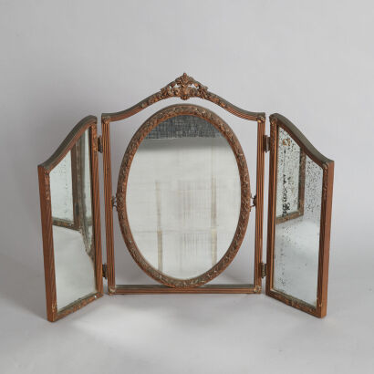 A Gilt Triple Dressing Table Mirror