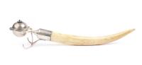 An Unusual Late Victorian Silver and Ivory Tusk Cigar Lighter. C. 1898