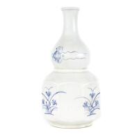 An Unusual Chinese Double Gourd Blue and White Bottle Vase