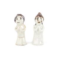 A Pair of Small Korean Cholsa Pottery Votive Figures