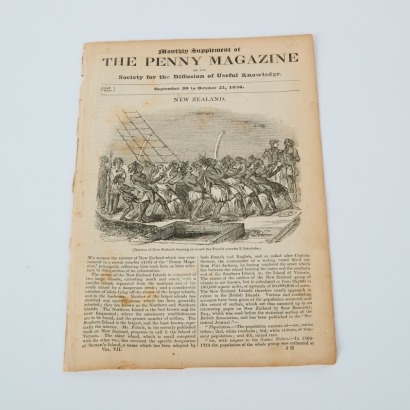 The Penny Magazine 1838 With etching of &lsquo;Natives of NZ Dancing on Deck L&rsquo;Astro