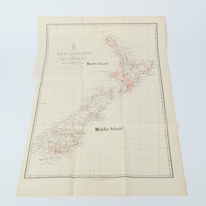 A Map of the North and Middle Island 1904 showing Roads to open Crown Land