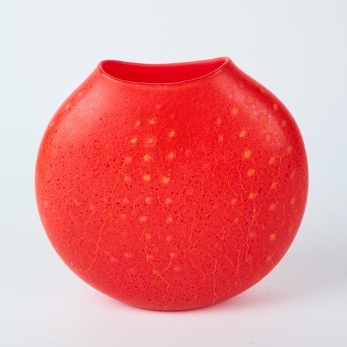 A Garry Nash Flattened Ovoid Vase Signed 'Nash 02'