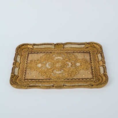 A Vintage Italian Florentine Tray Made from Wood