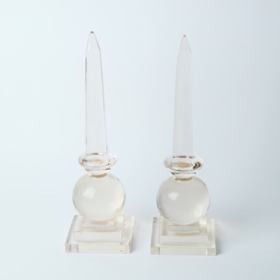 A Pair of Glass Obelisks