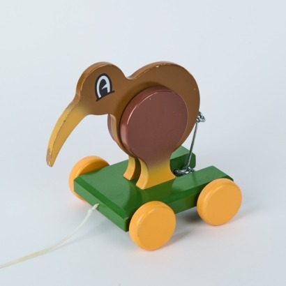 A Wooden Kiwi Pull Along by Dick Frizzell