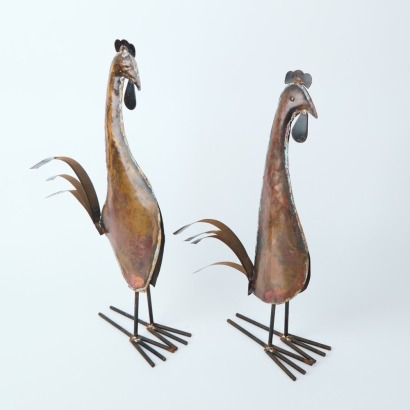 A Pair of Copper Chickens