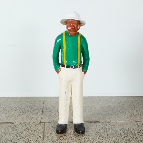 A Colonial Wood Carved and Painted Man, South Africa