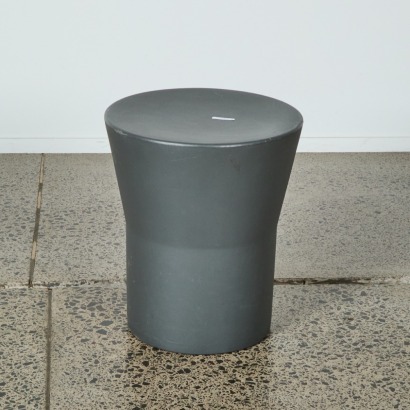 A Modern Minimal Plastic Indoor/Outdoor Stool in Grey