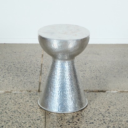 A Hand Hammered Metal Side Table