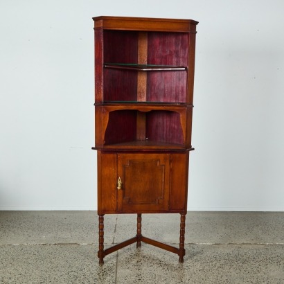 An Oak Corner Display Cabinet