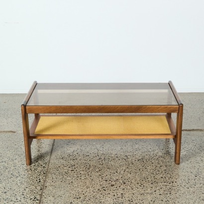 A Mid-Century Danish Coffee Table with Glass Top