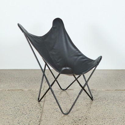 A Black Vinyl Sling Chair