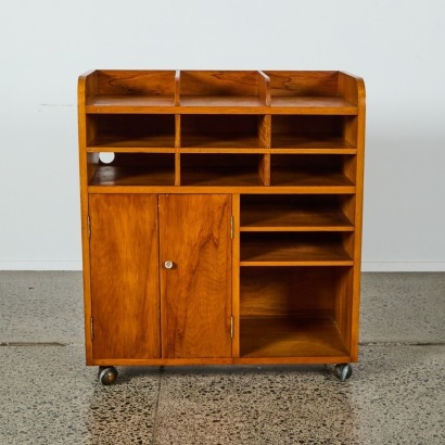 A Vintage Wooden File Trolley