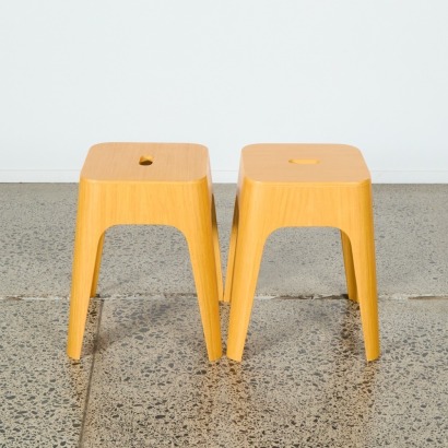 A Pair of Aki Stools by Jarrod Lim for Feelgood Designs
