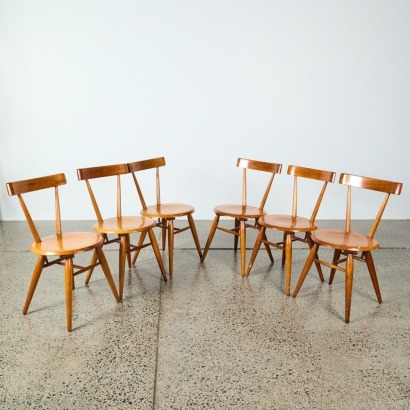 A Set of Six Fred Ward DC-1 Maple Dining Chairs, Australia