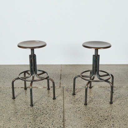 A Pair of Industrial Style Stools
