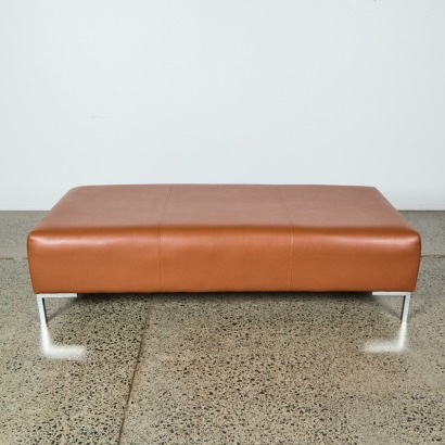 A Large Leather Ottoman