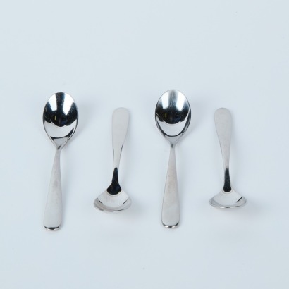 A Set of Four Alessi Teaspoons in the Nuovo Milano Design by Ettore Sottass