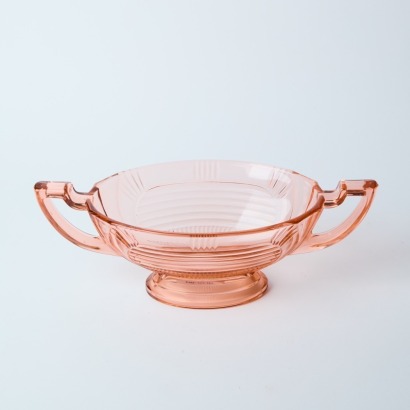 An Art Deco Style Pink Depression Glass Bowl